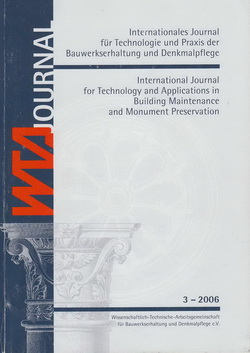 Typische Schaaeden an Fachwerk. WTA-Journal, Internationales Journal fuer Technologie und Praxis der Bauwerkserhaltung und Denkmalspflege: Nach Schadorten gegliedert werden charakteristische Schden an Fachwerk gezeigt und die jeweiligen potenziellen Fulepilze kurz beschrieben. Bei allen Beispielen wird die Bedeutung eines zweckdienlichen Feuchteschutzes deutlich. Gezeigt werden Probleme mit Rissbildung, Fachwerk-Schwellen, Anstrichsystemen und Ausfachungen. Grundlage fr die Auswahl der beschriebenen Pilze ist die Auswertung von 62 Befllen an Fachwerk. Die am hufigsten auftretenden Hausfulepilze sind Echter Hausschwamm (Serpula lacrymans), Brauner Kellerschwamm (Coniophora puteana), Tintlinge (Coprinus spp.), Moderfulepilze und Ausgebreiteter Hausporling (Donkioporia expansa). Daneben werden Blttlinge (Gloeophyllum spp.), Trameten (Trametes spp.), Blue- und Schimmelpilzschden beschrieben.